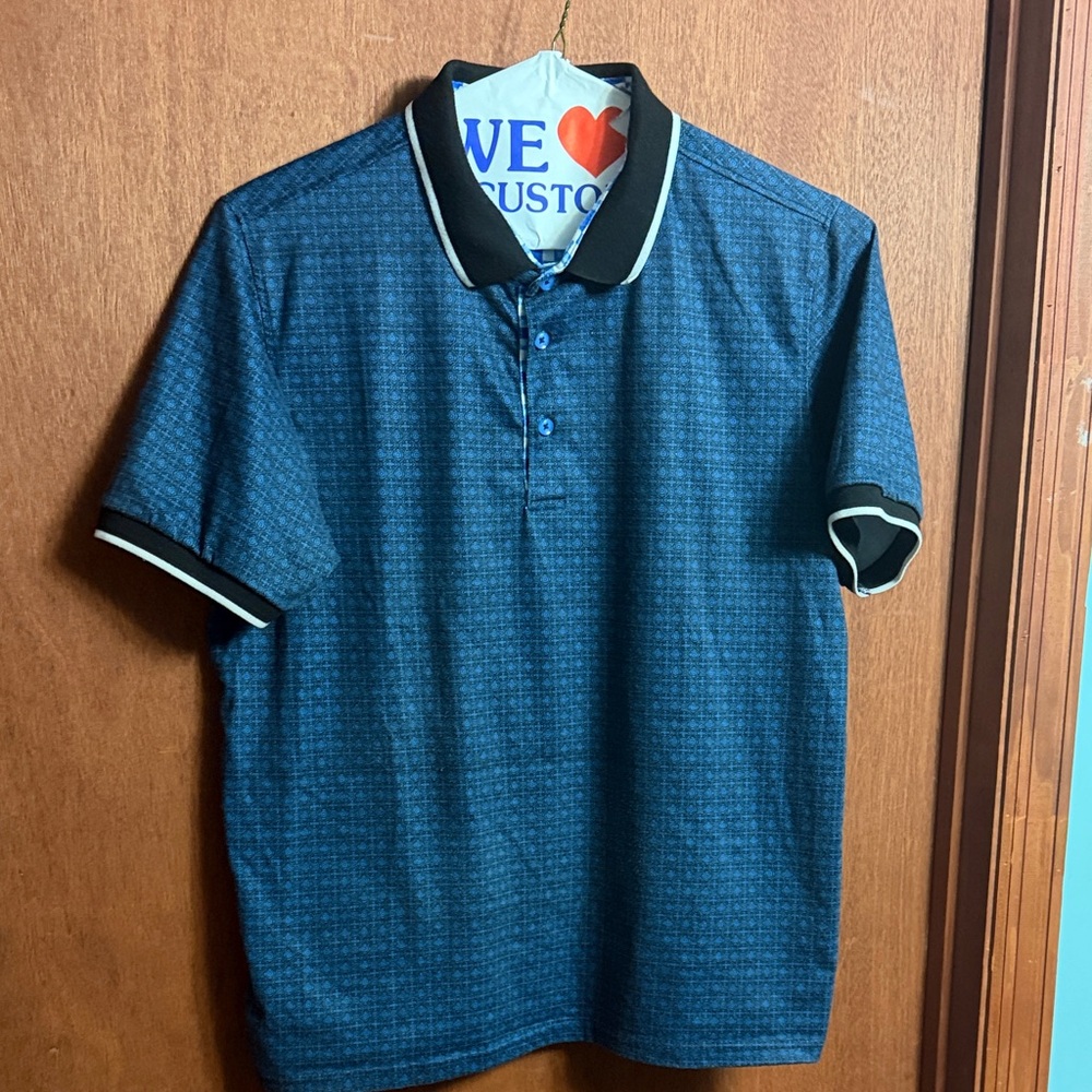 Bespoke Navy Polo Shirt with Black Trim